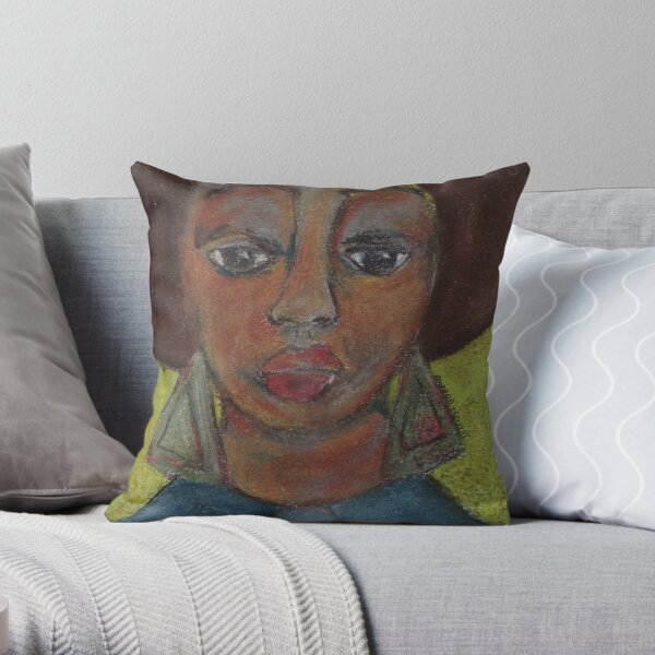 Pastel Portrait - S48 Throw Pillow