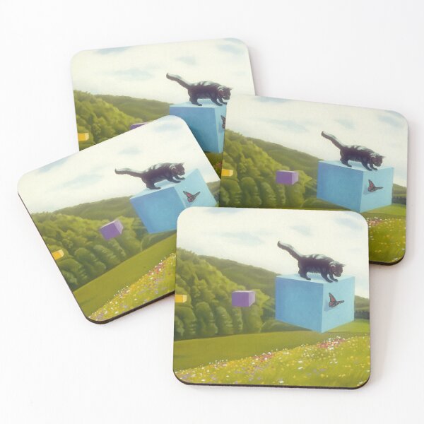 Item preview, Surrealistic Cat Art - Butterfly Chase designed and sold by mikebridges.