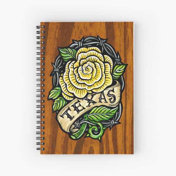 Texas Rose Wood Spiral Notebook