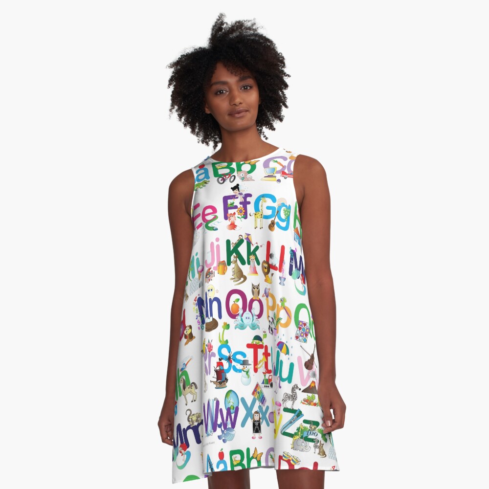 "Alphabet for kids" ALine Dress for Sale by retrocharm Redbubble