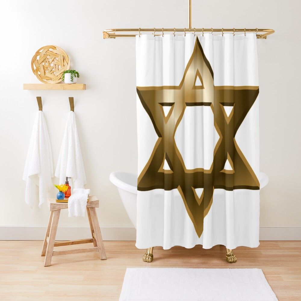 #Star of #David #Kippah Shower Curtain