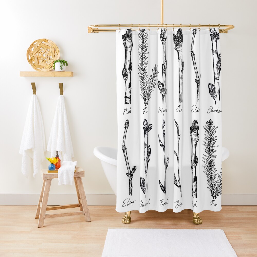 European Tree Branches Shower Curtain By Oneeyeshop Redbubble