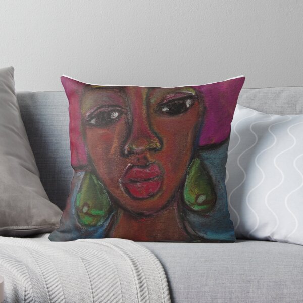 Pastel Portrait - S57 Throw Pillow
