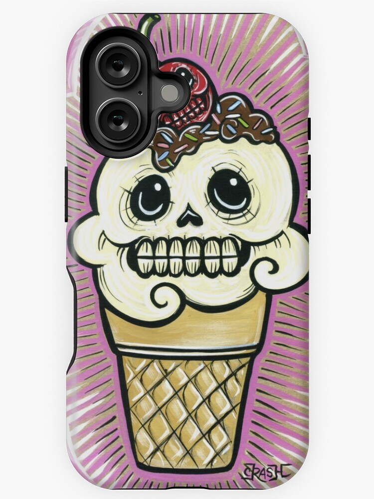 Thumbnail 1 of 4, iPhone Case, Ice Cream in Pink designed and sold by crashartaustin.