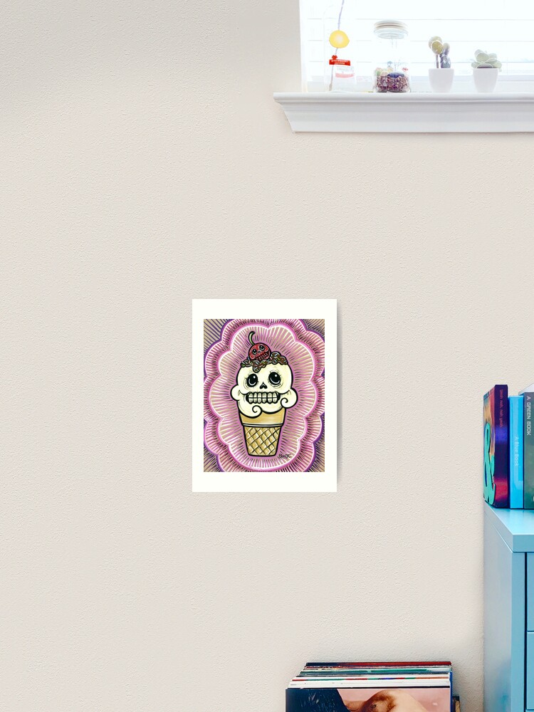 Thumbnail 2 of 3, Art Print, Ice Cream in Pink designed and sold by crashartaustin.