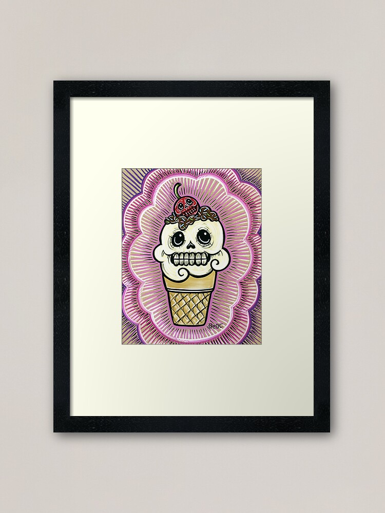 Alternate view of Ice Cream in Pink Framed Art Print