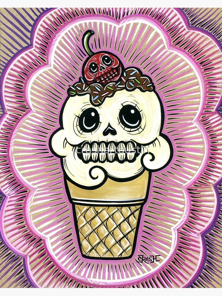 Thumbnail 3 of 3, Art Print, Ice Cream in Pink designed and sold by crashartaustin.