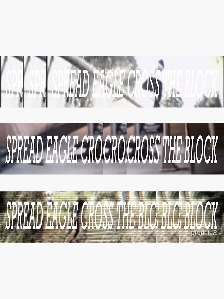 "SPREAD EAGLE CROSS THE BLOCK" Sticker for Sale by pfudala2 Redbubble