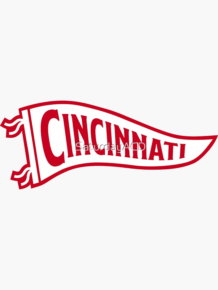 Cincinnati Pennant - Red 1 Sticker for Sale by SaturdayACD