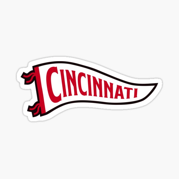 Cincinnati Pennant - Red 1 Sticker for Sale by SaturdayACD