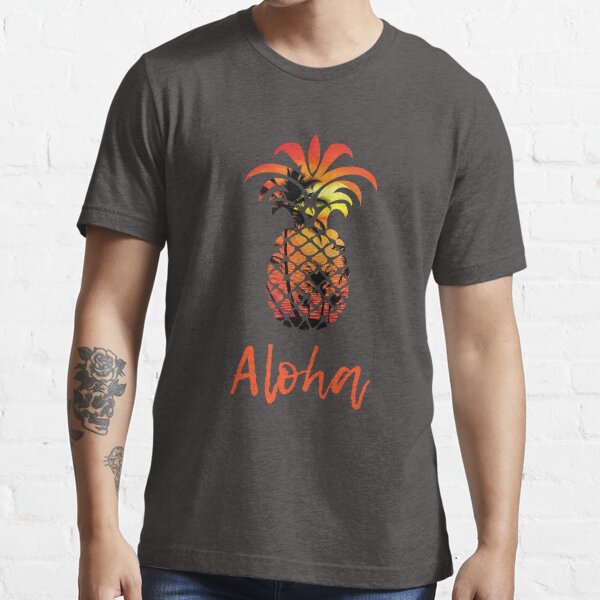 Pineapple Aloha Palm Tree Sunset Essential T-Shirt