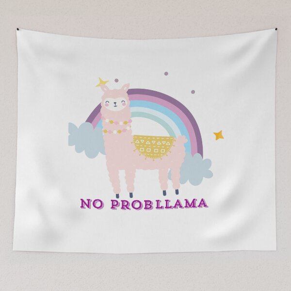 Item preview, No Probllama Llama with Rainbow  designed and sold by gsproductsgs.
