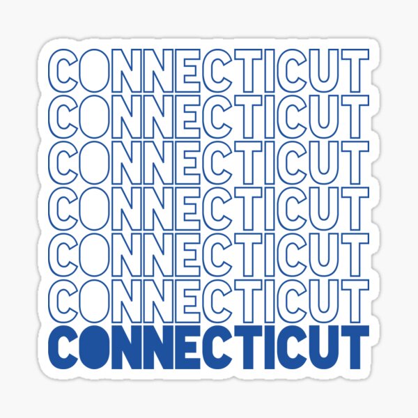 Repeating Connecticut Dark Blue Sticker