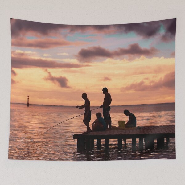 Item preview, Moorea: Fishing At Sunset in the South Pacific Art Photo designed and sold by DEC02.