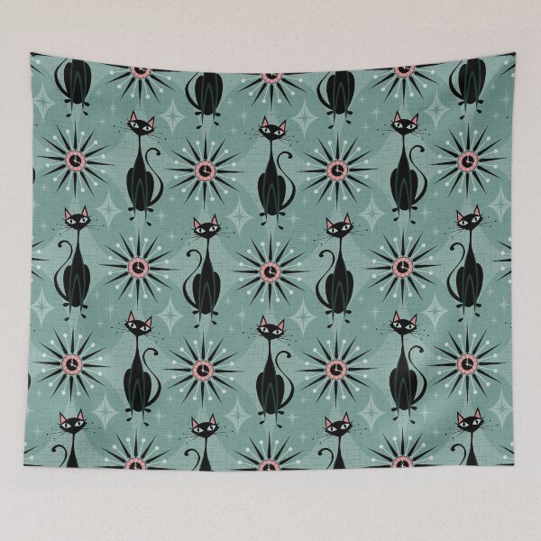 Item preview, Mid Century Cats and Clocks designed and sold by studioxtine.