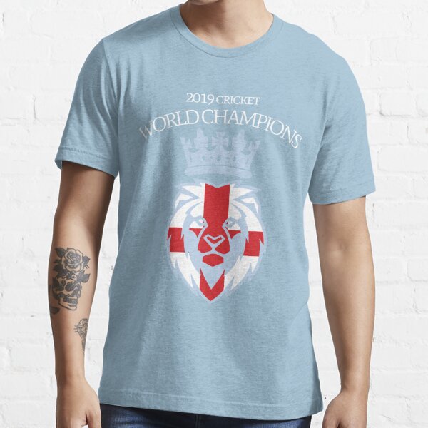 England Cricket World Cup Winners 2019 Logo Design T-Shirt Ladies Sky 