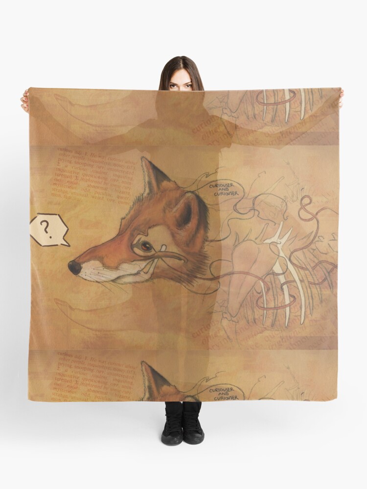 Thumbnail 1 of 3, Scarf, Curious Mr.Fox designed and sold by 48Tuesdays.