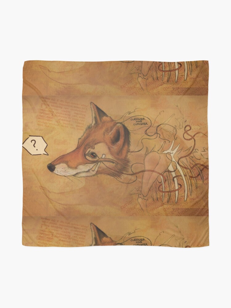 Thumbnail 2 of 3, Scarf, Curious Mr.Fox designed and sold by 48Tuesdays.