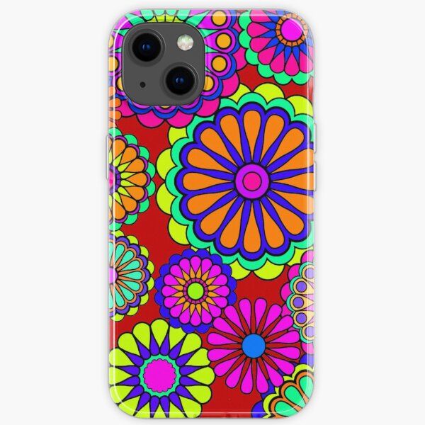 Flower Power Retro Style Hippy Flowers iPhone Soft Case