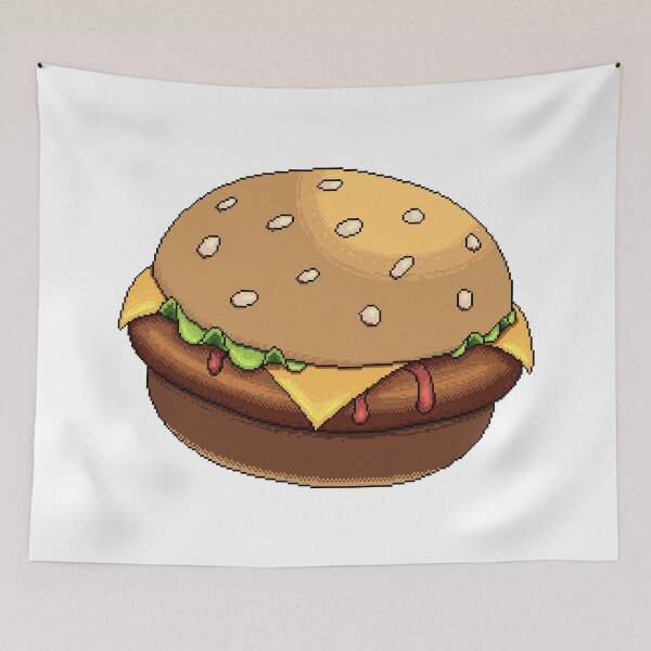 Aperçu de l'œuvre Burger Pixel Art Rétro créée et vendue par Zeeph.
