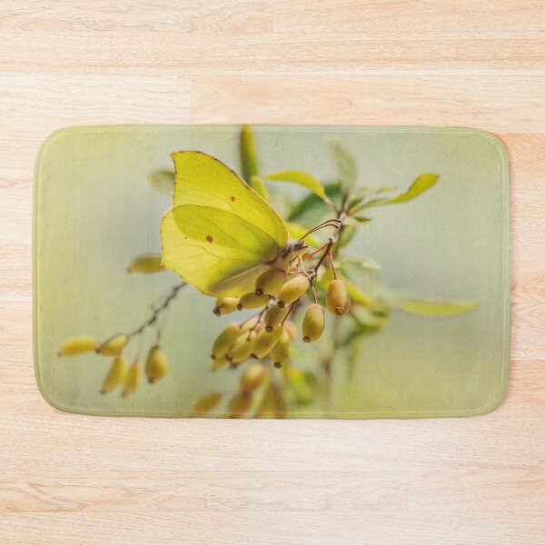 Item preview, Yellow butterfly on berberis plant designed and sold by JBlaminsky.