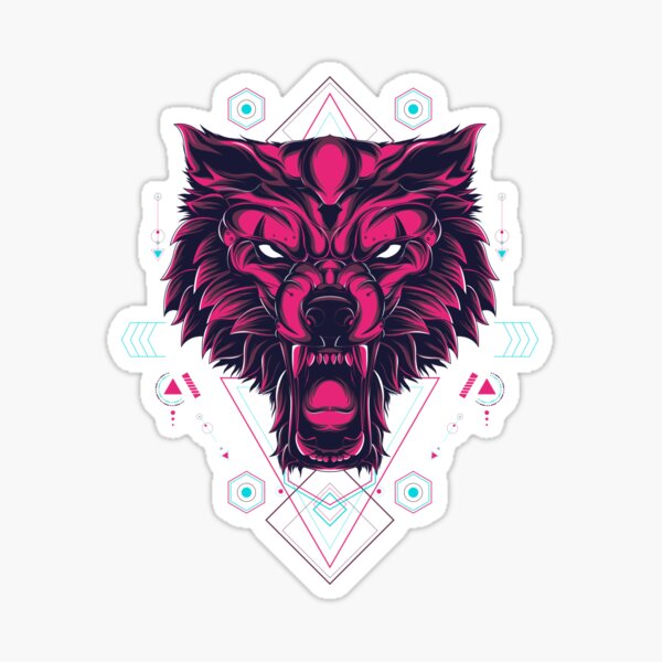 "Dark red wolf" Sticker for Sale by cafegrafis Redbubble