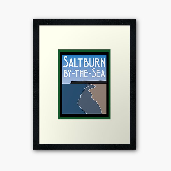 NDVH Saltburn Beach - Art Deco Framed Art Print
