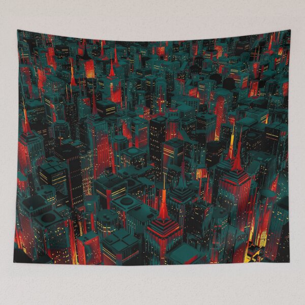 Item preview, Night city glow cartoon designed and sold by GrandeDuc.