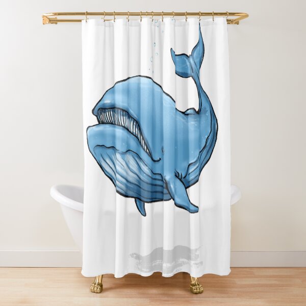 blue whale Shower Curtain