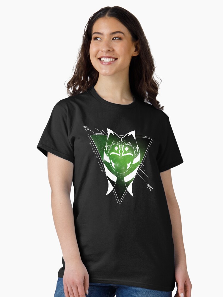 Thumbnail 1 of 7, Classic T-Shirt, Galaxy Ahsoka - Green designed and sold by totalartitude.