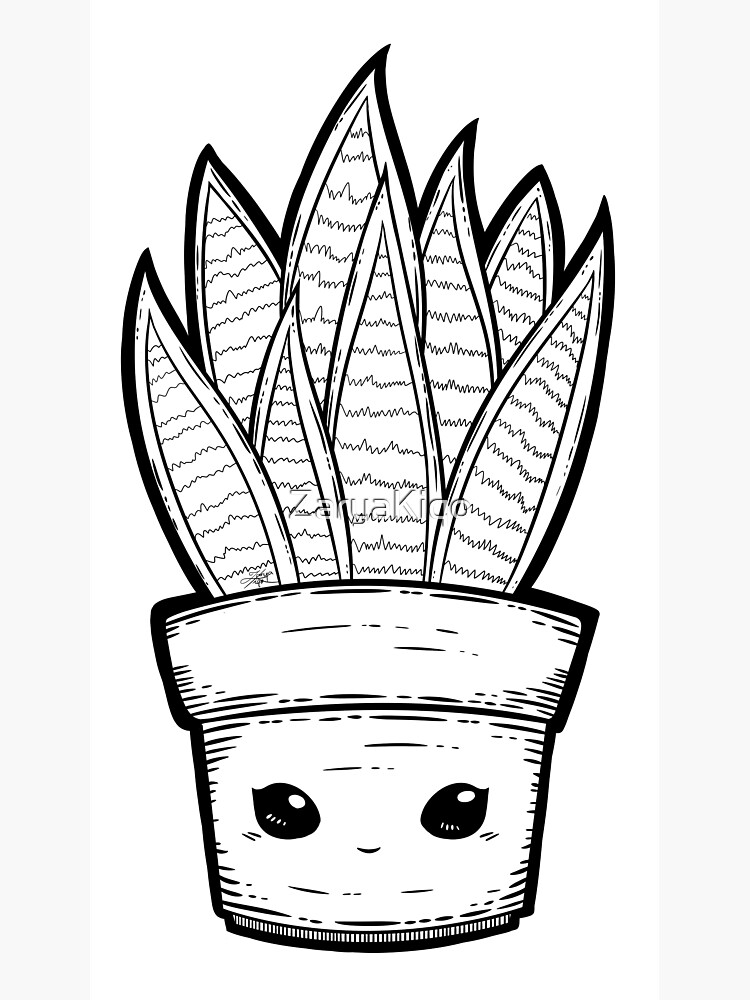 "Cute Snake Plant" Poster by ZaryaKiqo | Redbubble