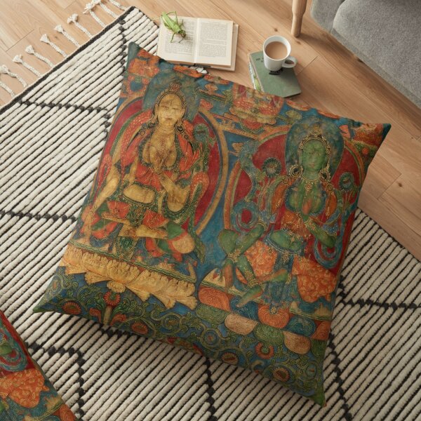 The White Tara and The Green Tara Floor Pillow