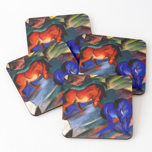 Item preview, Two Horses - red and blue by Franz Marc designed and sold by LuciaS.