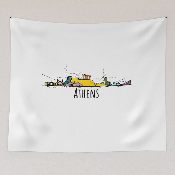Item preview, Athens Greece Skyline Cartoon Sketch designed and sold by IvonDesign.