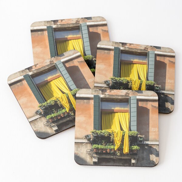Item preview, Vivid Venetian Accents - Gen-Z Yellow Curtains designed and sold by Georgia Mizuleva.