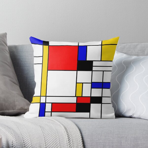 Bauhouse Mondrian Style Throw Pillow