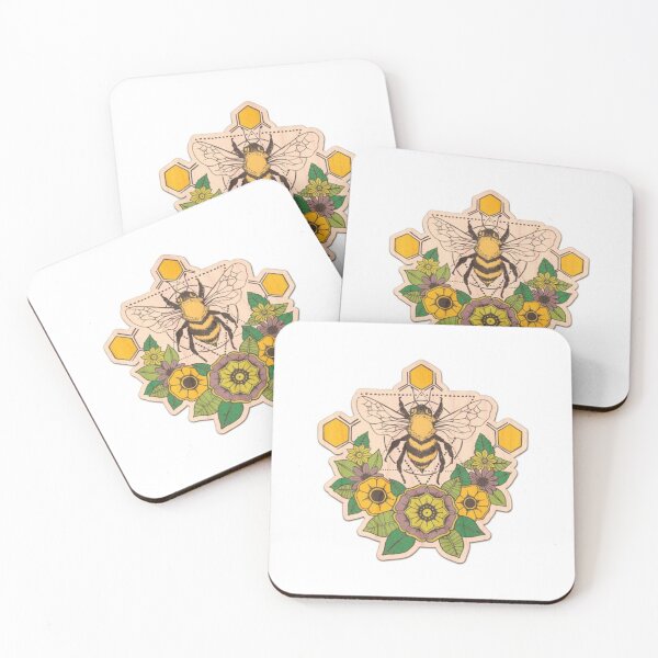 bees Coasters (Set of 4)