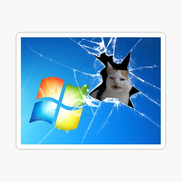 "Cat Windows 7" Sticker for Sale by MisterHP Redbubble