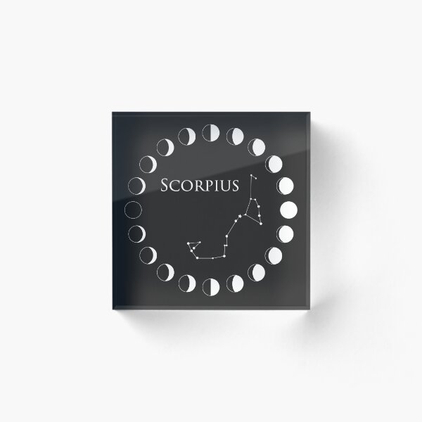 Scorpio Astrology Sign Moon Phase Constellation Acrylic Block
