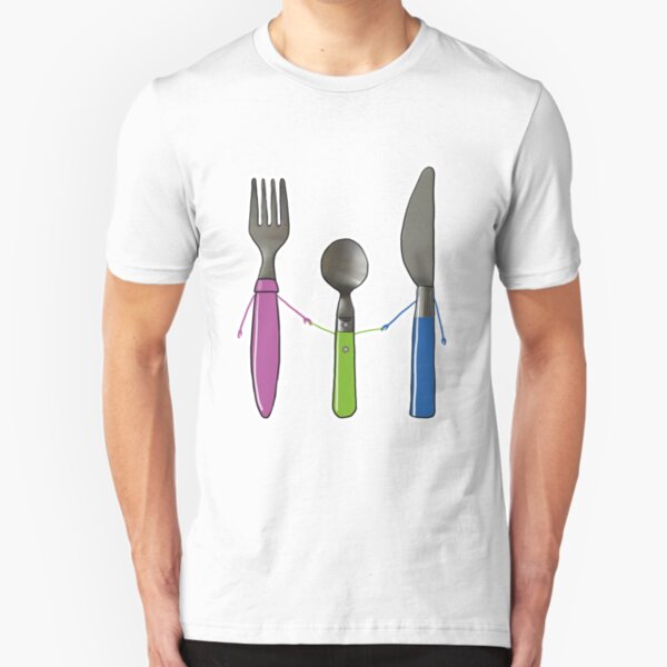 Fourchette, couteau et cuillère T-shirt ajusté