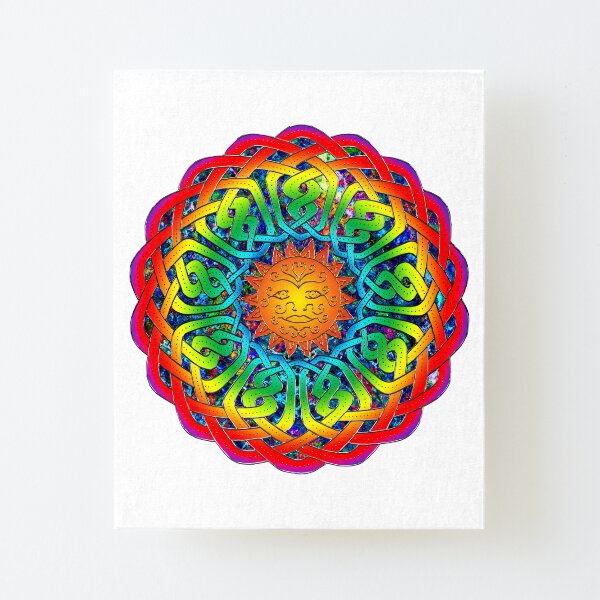 Sun Celtic Mandala Canvas Mounted Print
