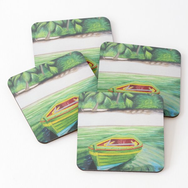 Item preview, Tropical beach with a boat designed and sold by kaylarlucas.