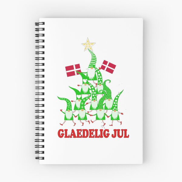 Item preview, Glaedelig Jul Nordic Gnomes Christmas Tree Tomte Nisse Flags Danish flag designed and sold by funnytshirtemp.
