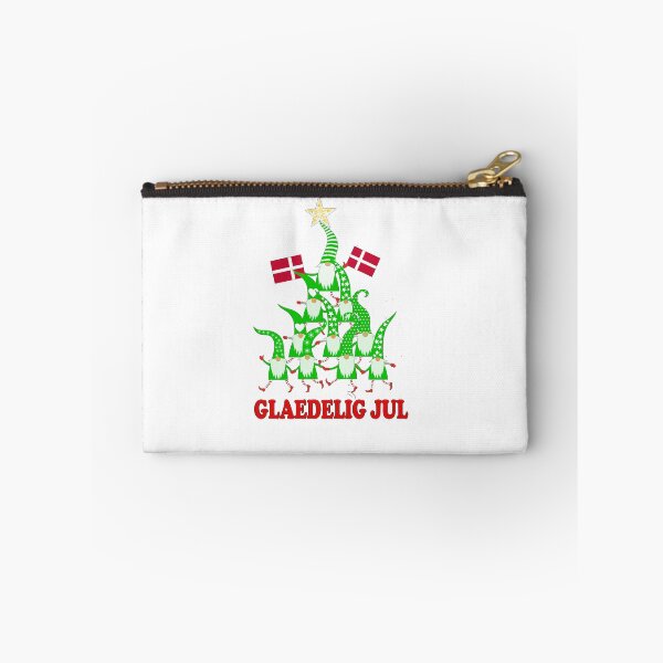 Item preview, Glaedelig Jul Nordic Gnomes Christmas Tree Tomte Nisse Flags Danish flag designed and sold by funnytshirtemp.