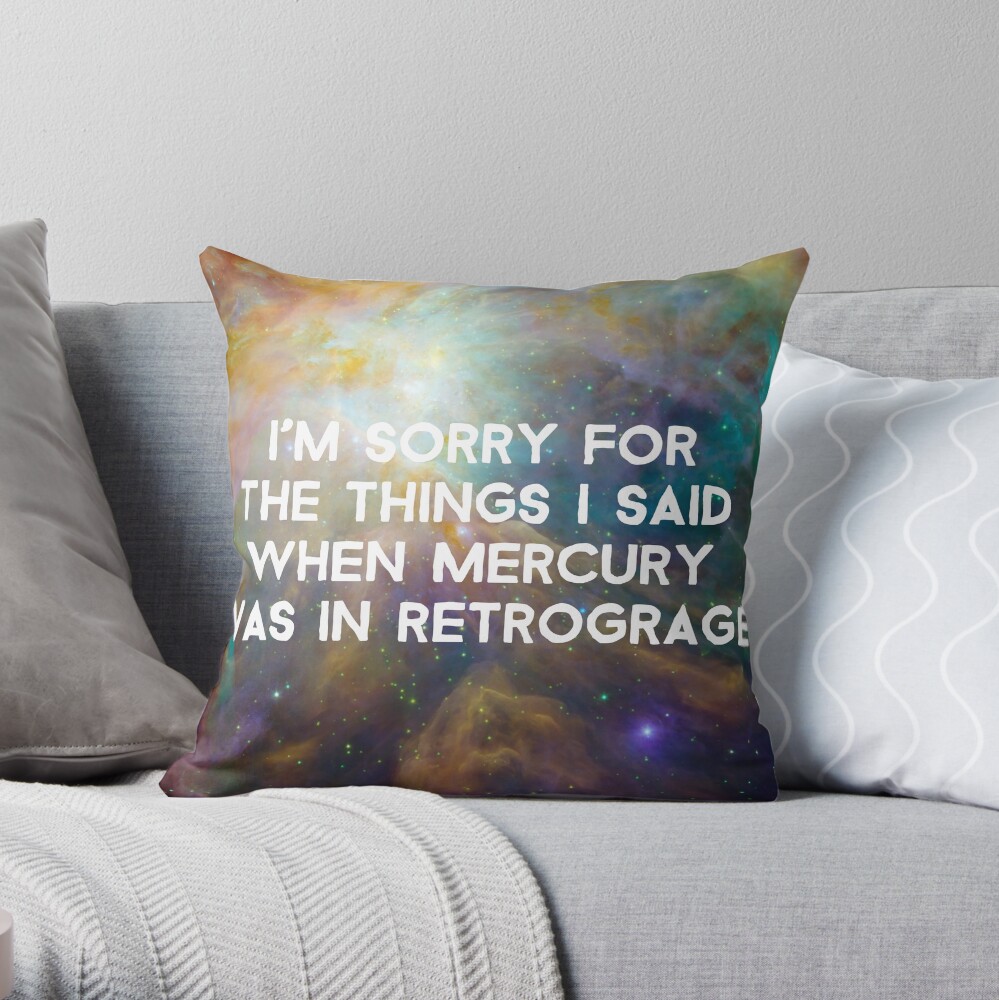Mercury Retrograde Throw Pillow
