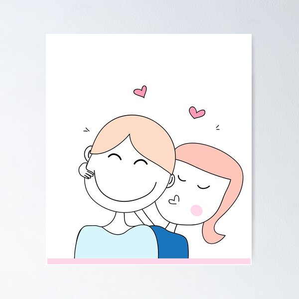 Item preview, cute couple kissing cartoon lovely,sweet,doodle  design  designed and sold by Pongbun Sangkaew.