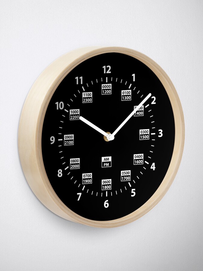 Alternate view of 24 Hour Military Time and Standard Time Combo Clock