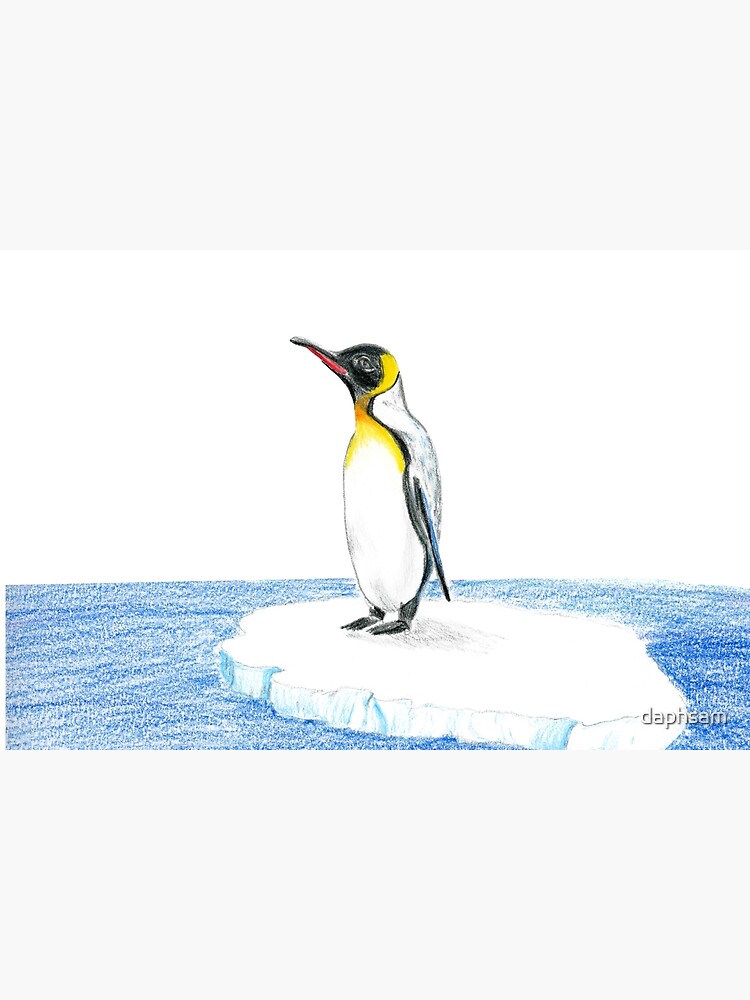 "Penguin On Iceberg Pencil Drawing " Bath Mat by daphsam Redbubble