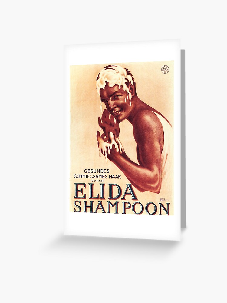 ELIDA Mens Shampoo Soap Austrian Advertising" Greeting Card for Sale retroposters | Redbubble