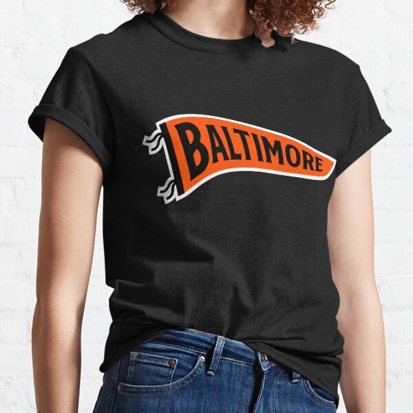 Custom Baltimore Orioles Women's Black Backer Slim Fit Long Sleeve T-Shirt 
